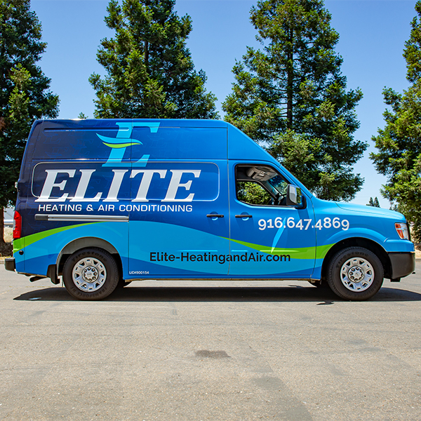 commercial van wrap for Elite Heating & Air Conditioning, full wrap, van wrap