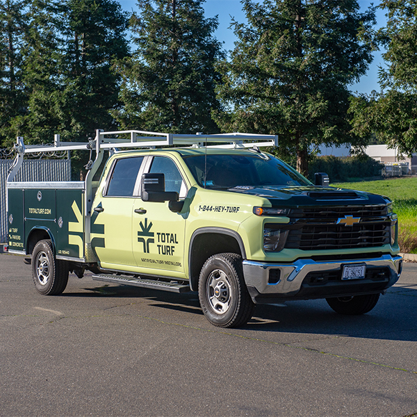 commercial truck wrap for Total Turf, full wrap on utility truck