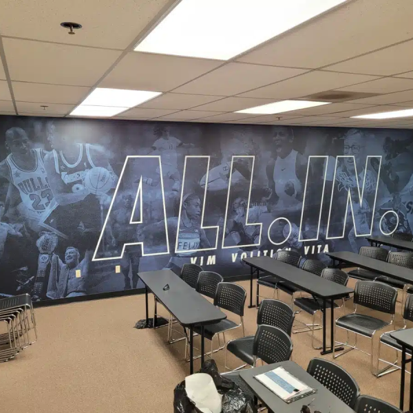 wall wrap for corporate interior space